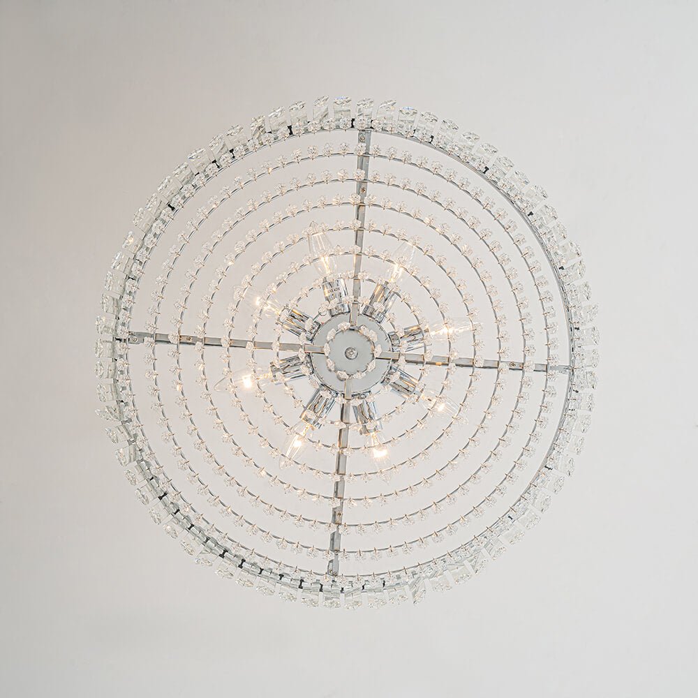 Modern 8 - Light Round Glass Crystal Chandelier - LightfixturesUAE