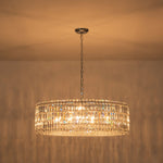 Modern 8 - Light Round Glass Crystal Chandelier - LightfixturesUAE