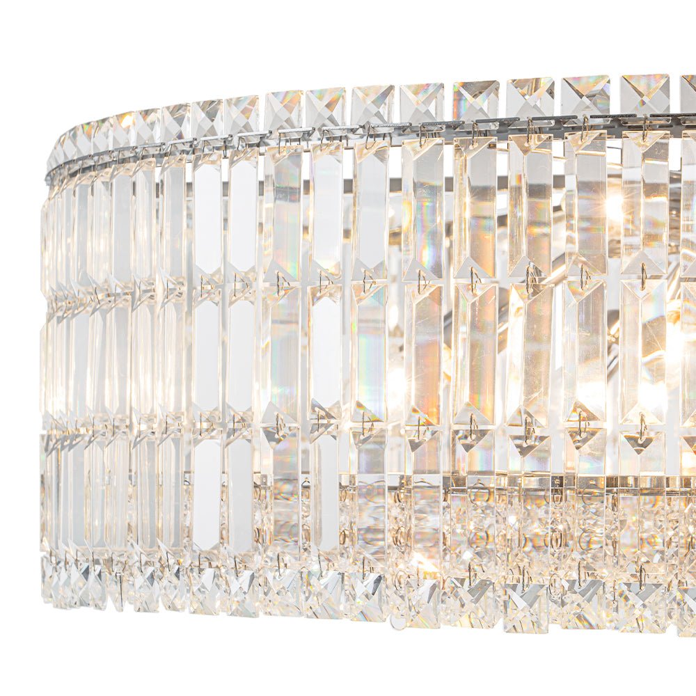 Modern 8 - Light Round Glass Crystal Chandelier - LightfixturesUAE