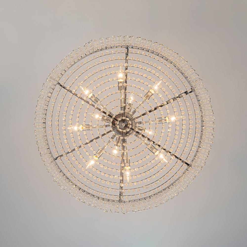 Modern 8 - Light Round Glass Crystal Chandelier - LightfixturesUAE