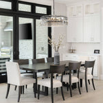 Modern 8 - Light Round Glass Crystal Chandelier - LightfixturesUAE