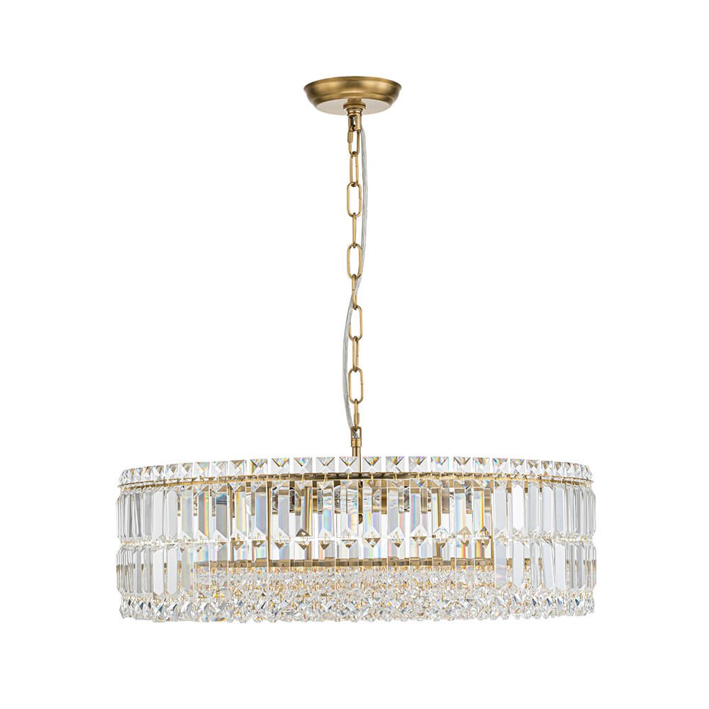 Modern 8 - Light Round Glass Crystal Chandelier - LightfixturesUAE