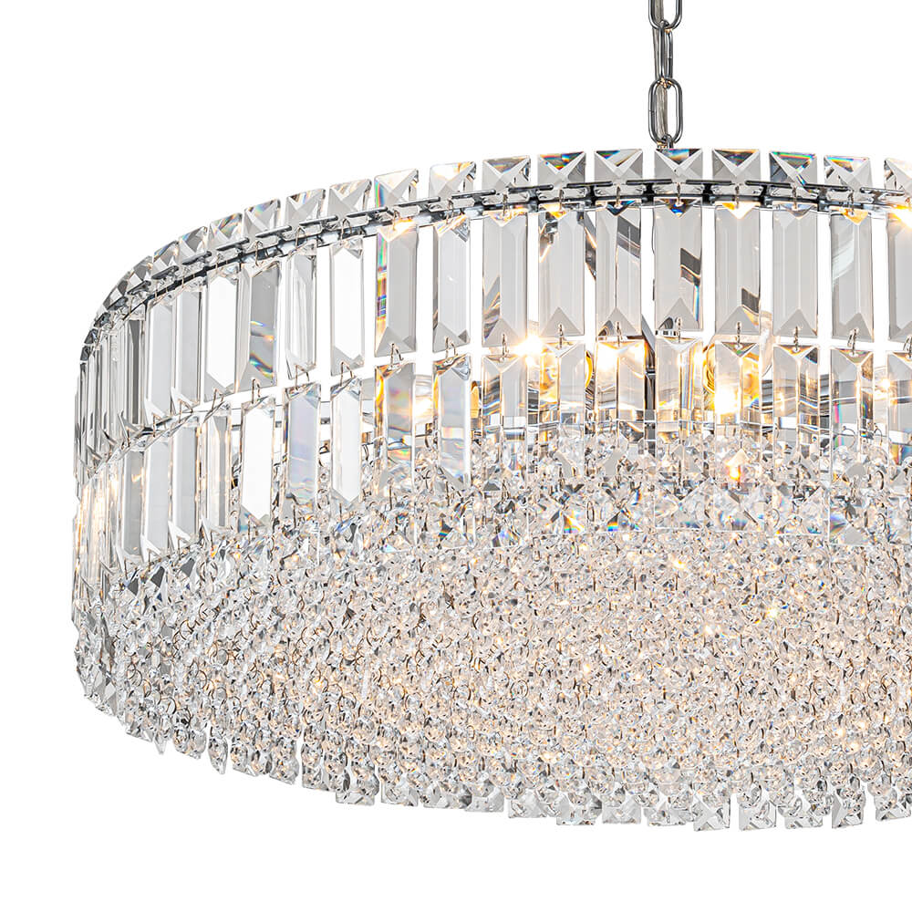 Modern 8 - Light Round Glass Crystal Chandelier - LightfixturesUAE
