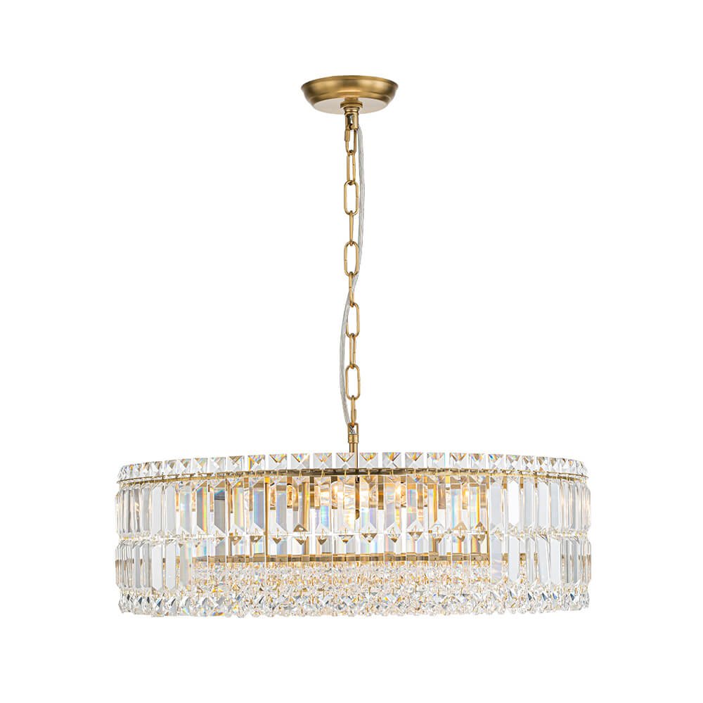 Modern 8 - Light Round Glass Crystal Chandelier - LightfixturesUAE