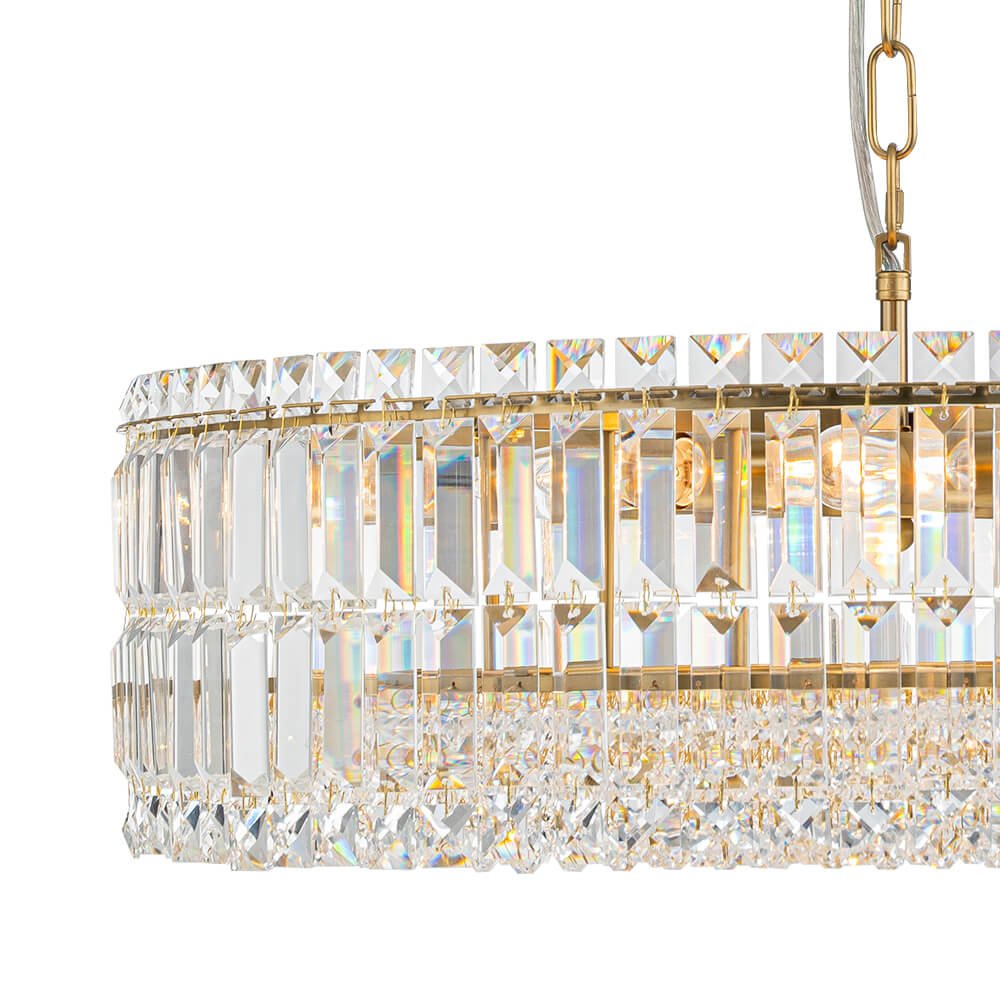 Modern 8 - Light Round Glass Crystal Chandelier - LightfixturesUAE