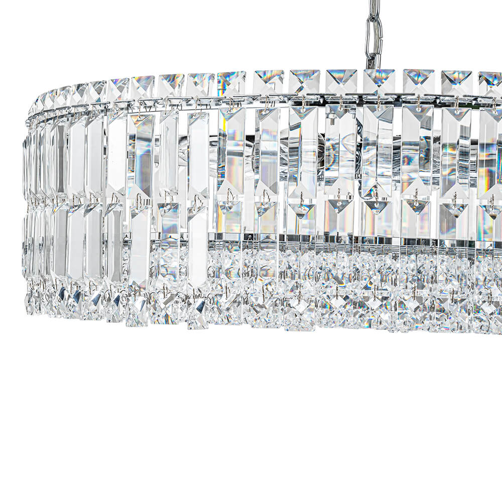 Modern 8 - Light Round Glass Crystal Chandelier - LightfixturesUAE