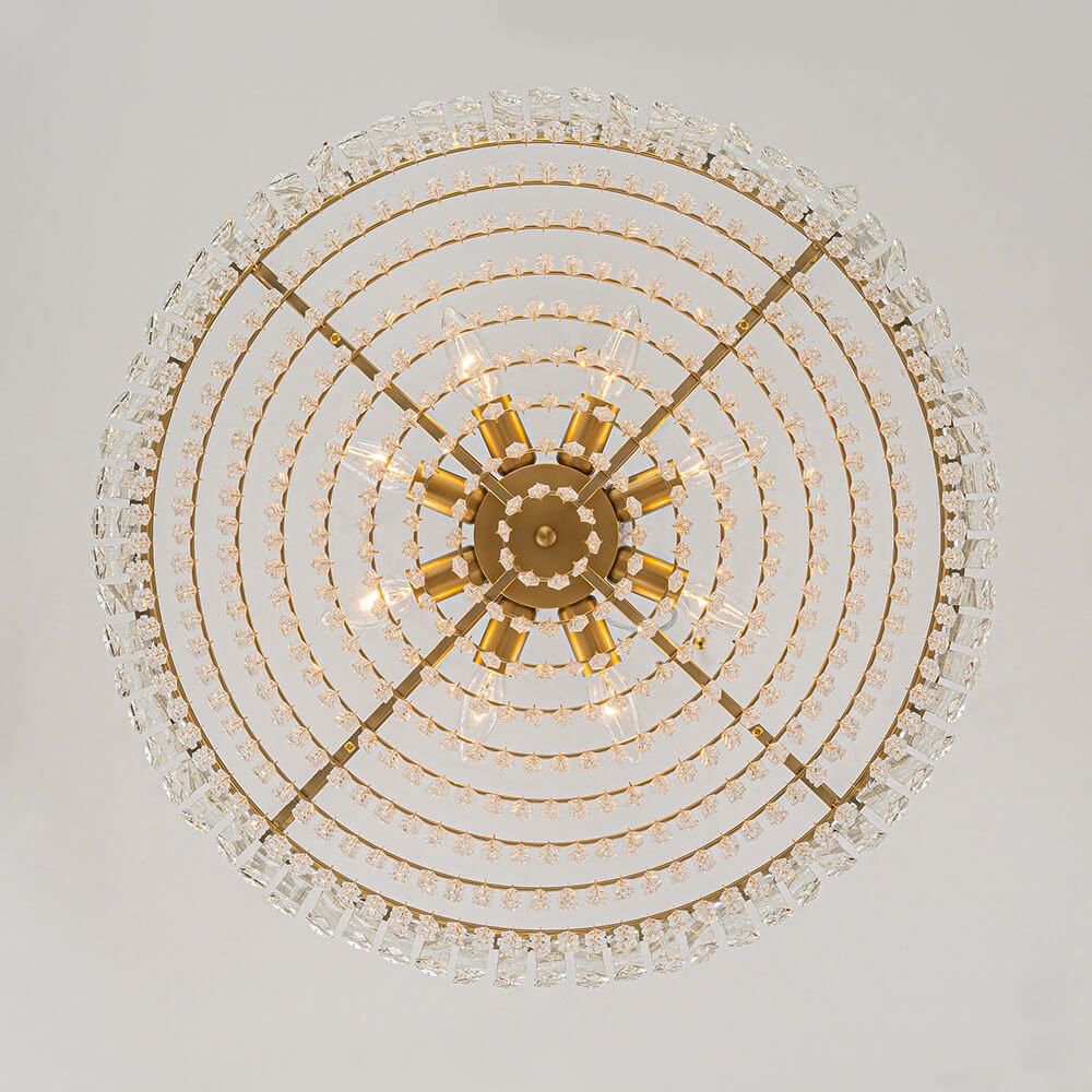 Modern 8 - Light Round Glass Crystal Chandelier - LightfixturesUAE