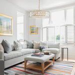 Modern 8 - Light Round Glass Crystal Chandelier - LightfixturesUAE