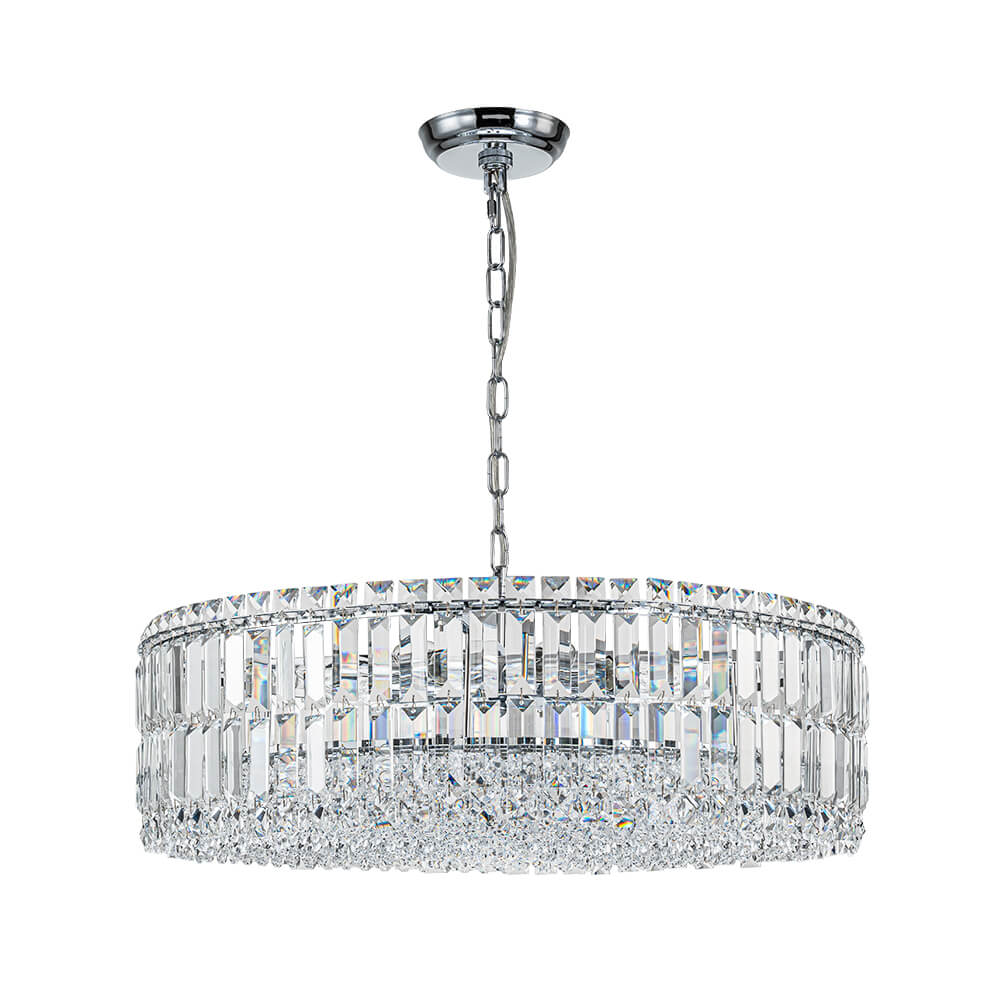 Modern 8 - Light Round Glass Crystal Chandelier - LightfixturesUAE