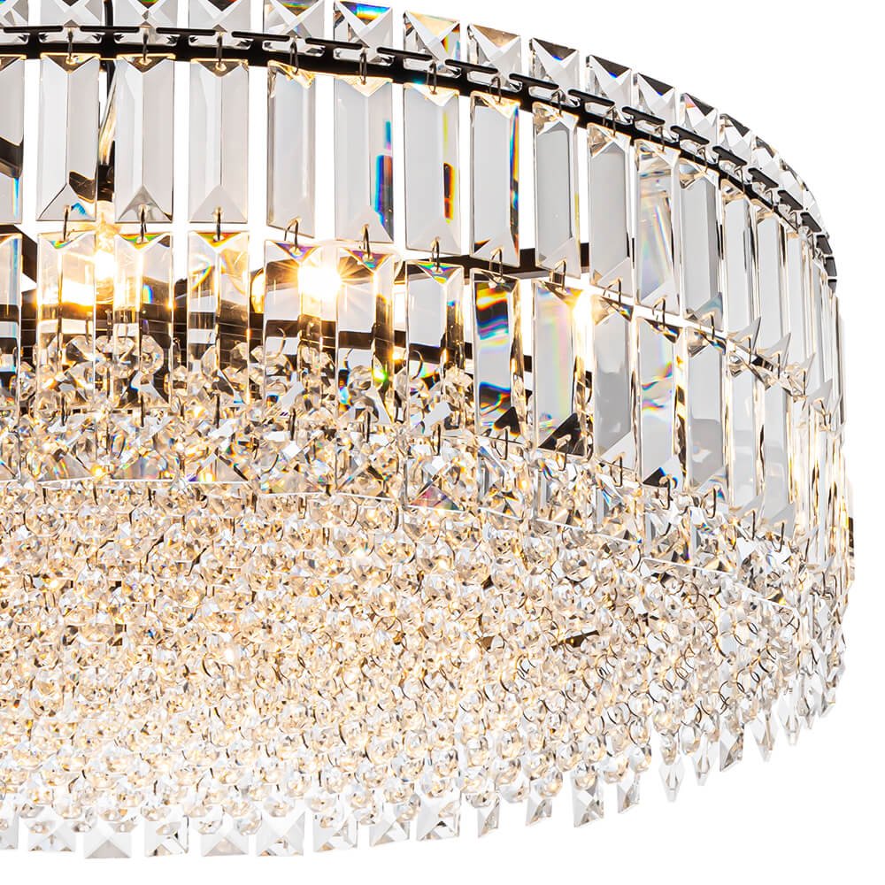 Modern 8 - Light Round Glass Crystal Chandelier - LightfixturesUAE