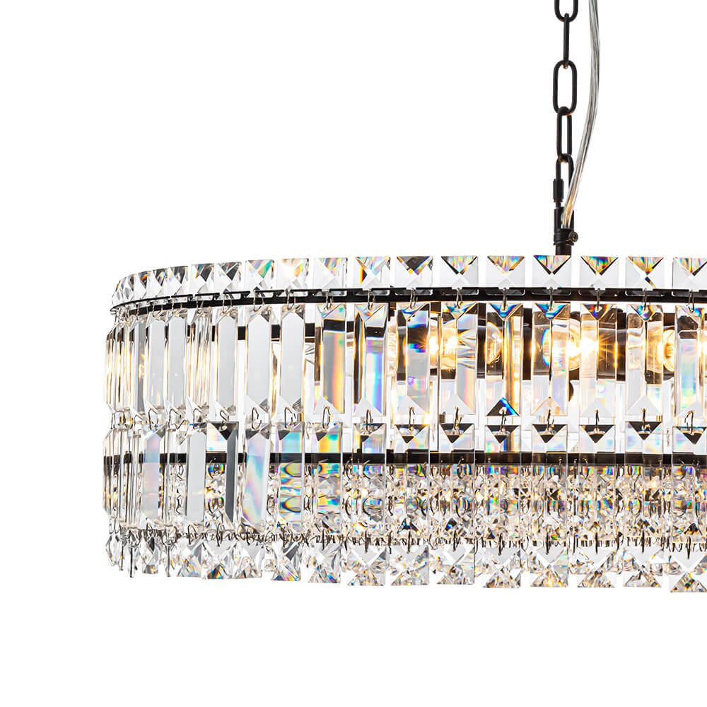 Modern 8 - Light Round Glass Crystal Chandelier - LightfixturesUAE