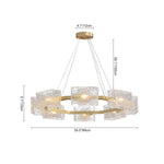 Modern 8 - Light Round Ripple Glass Chandelier - LightfixturesUAE