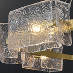 Modern 8 - Light Round Ripple Glass Chandelier - LightfixturesUAE