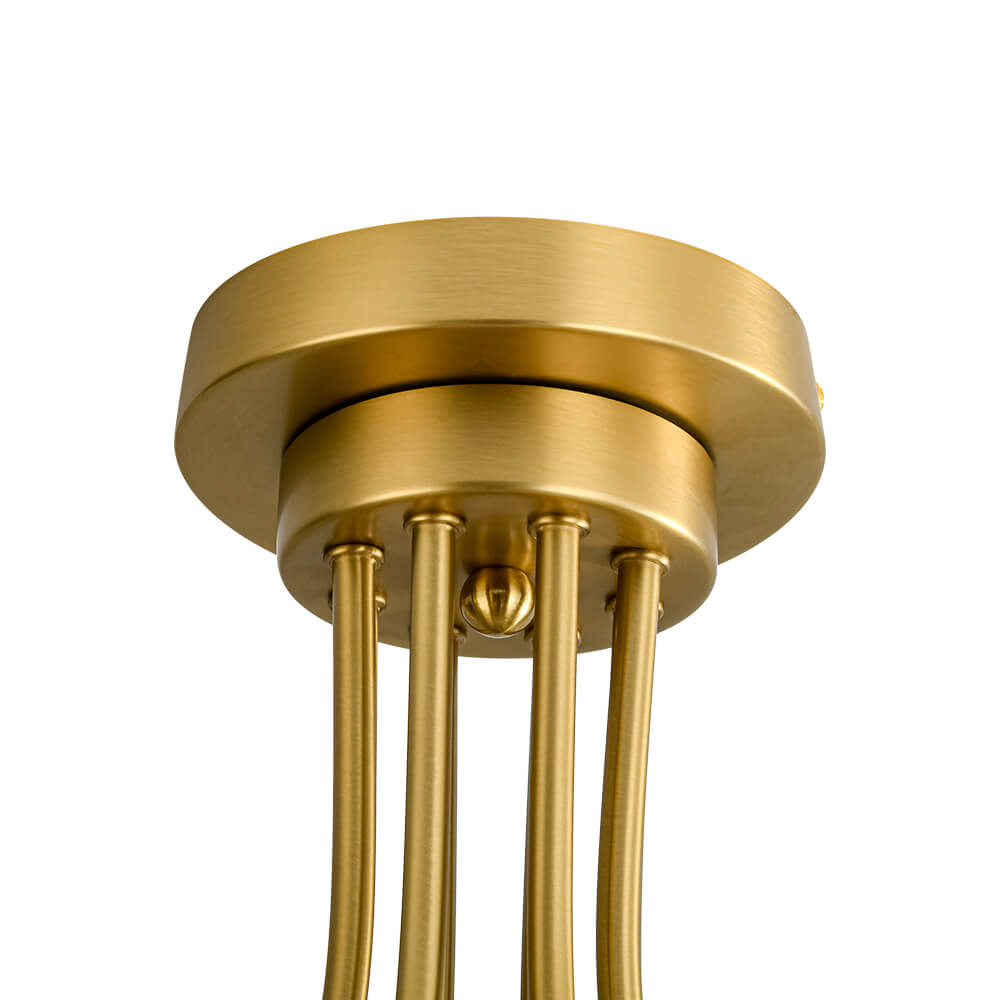 Modern 8 - Light Water Pattern Glass Bubble Semi - Flush Mount - LightfixturesUAE