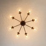 Modern 8 - Light Water Pattern Glass Bubble Semi - Flush Mount - LightfixturesUAE