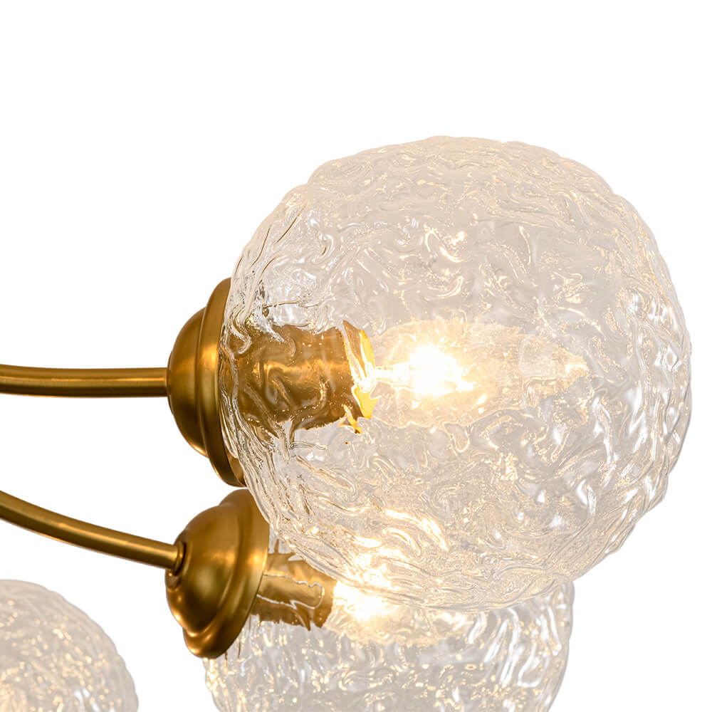 Modern 8 - Light Water Pattern Glass Bubble Semi - Flush Mount - LightfixturesUAE