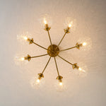 Modern 8 - Light Water Pattern Glass Bubble Semi - Flush Mount - LightfixturesUAE