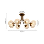 Modern 8 - Light Water Pattern Glass Bubble Semi - Flush Mount - LightfixturesUAE