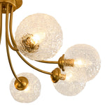 Modern 8 - Light Water Pattern Glass Bubble Semi - Flush Mount - LightfixturesUAE