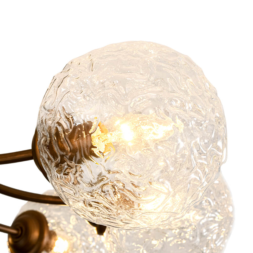Modern 8 - Light Water Pattern Glass Bubble Semi - Flush Mount - LightfixturesUAE