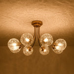 Modern 8 - Light Water Pattern Glass Bubble Semi - Flush Mount - LightfixturesUAE