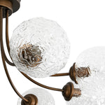 Modern 8 - Light Water Pattern Glass Bubble Semi - Flush Mount - LightfixturesUAE