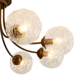 Modern 8 - Light Water Pattern Glass Bubble Semi - Flush Mount - LightfixturesUAE