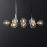 Modern 8 Lights Glass Linear Chandelier - LightfixturesUAE