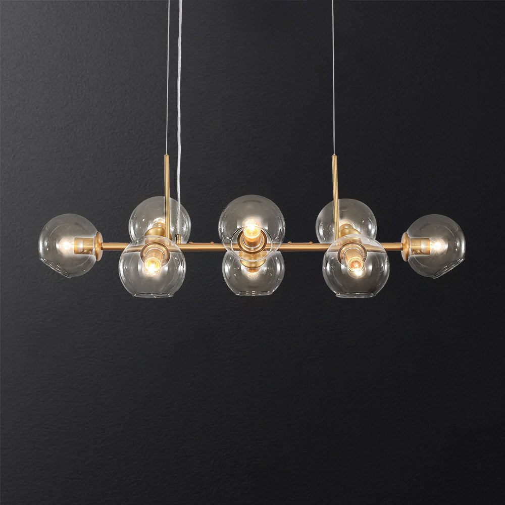 Modern 8 Lights Glass Linear Chandelier - LightfixturesUAE