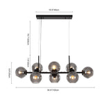 Modern 8 Lights Glass Linear Chandelier - LightfixturesUAE