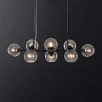 Modern 8 Lights Glass Linear Chandelier - LightfixturesUAE