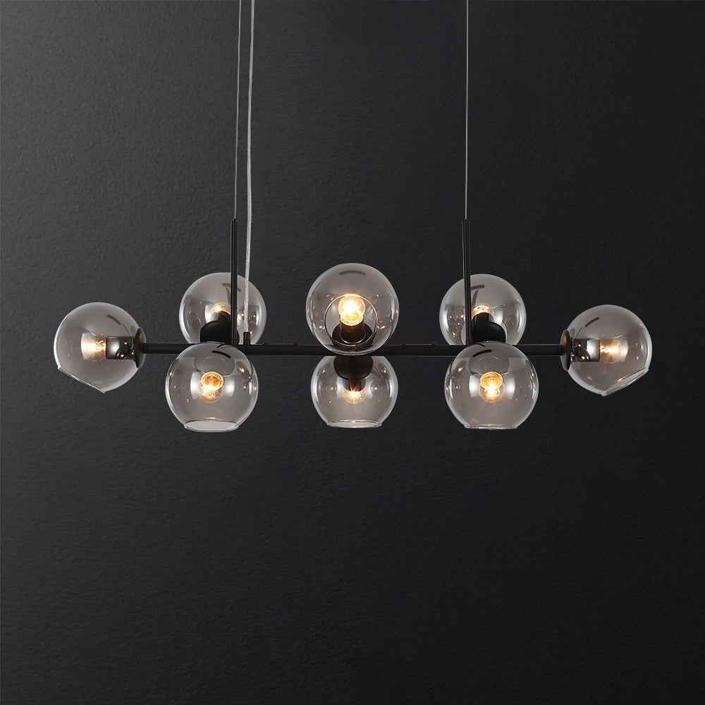 Modern 8 Lights Glass Linear Chandelier - LightfixturesUAE