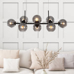 Modern 8 Lights Glass Linear Chandelier - LightfixturesUAE