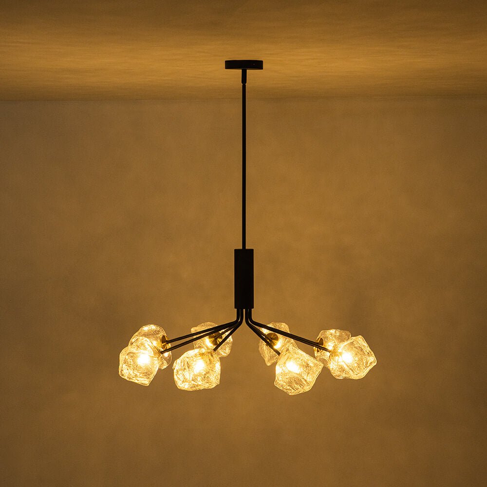 Modern 8/12 - Light Ice Glass Sputnik Chandelier - LightfixturesUAE