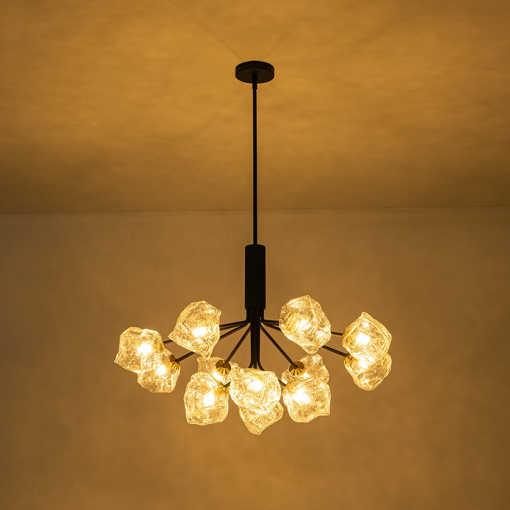 Modern 8/12 - Light Ice Glass Sputnik Chandelier - LightfixturesUAE