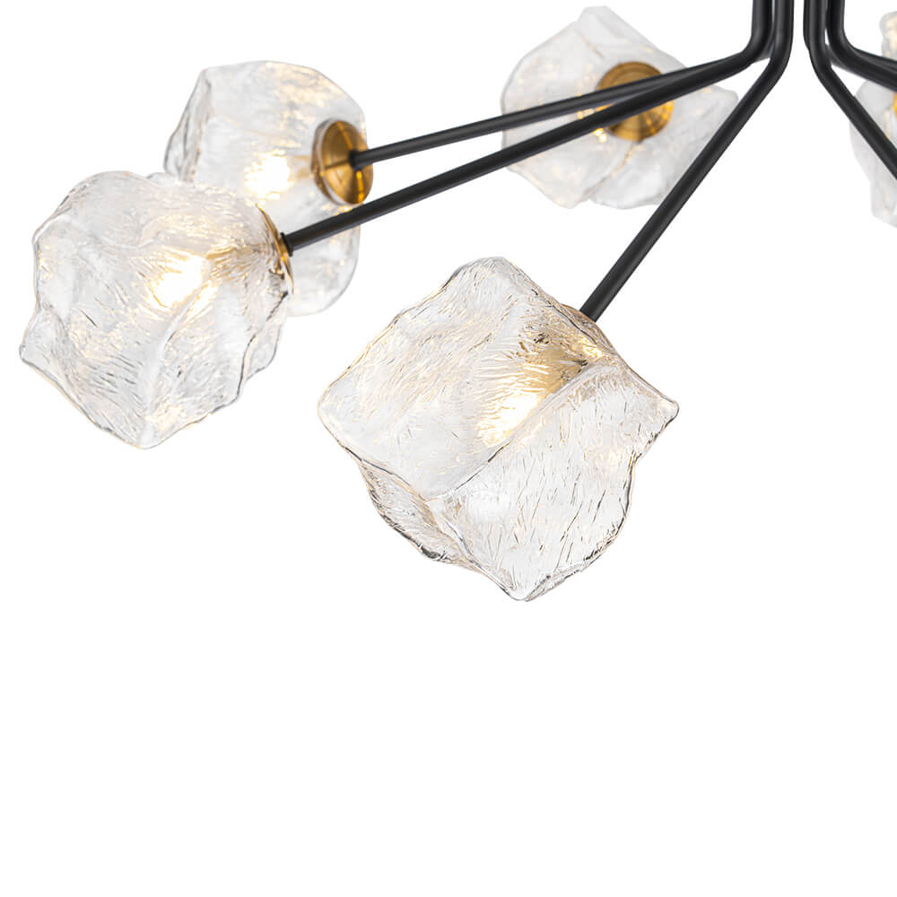 Modern 8/12 - Light Ice Glass Sputnik Chandelier - LightfixturesUAE