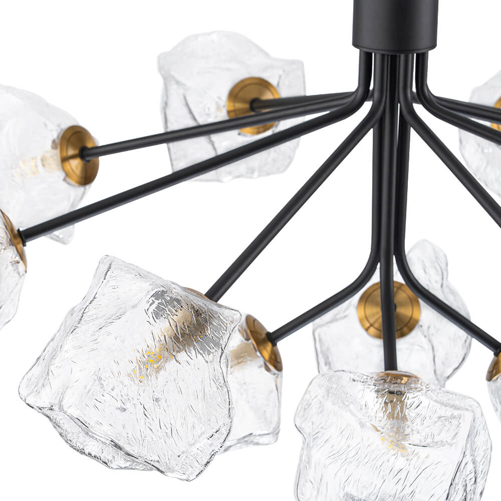 Modern 8/12 - Light Ice Glass Sputnik Chandelier - LightfixturesUAE
