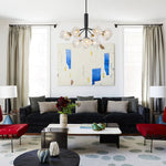 Modern 8/12 - Light Ice Glass Sputnik Chandelier - LightfixturesUAE