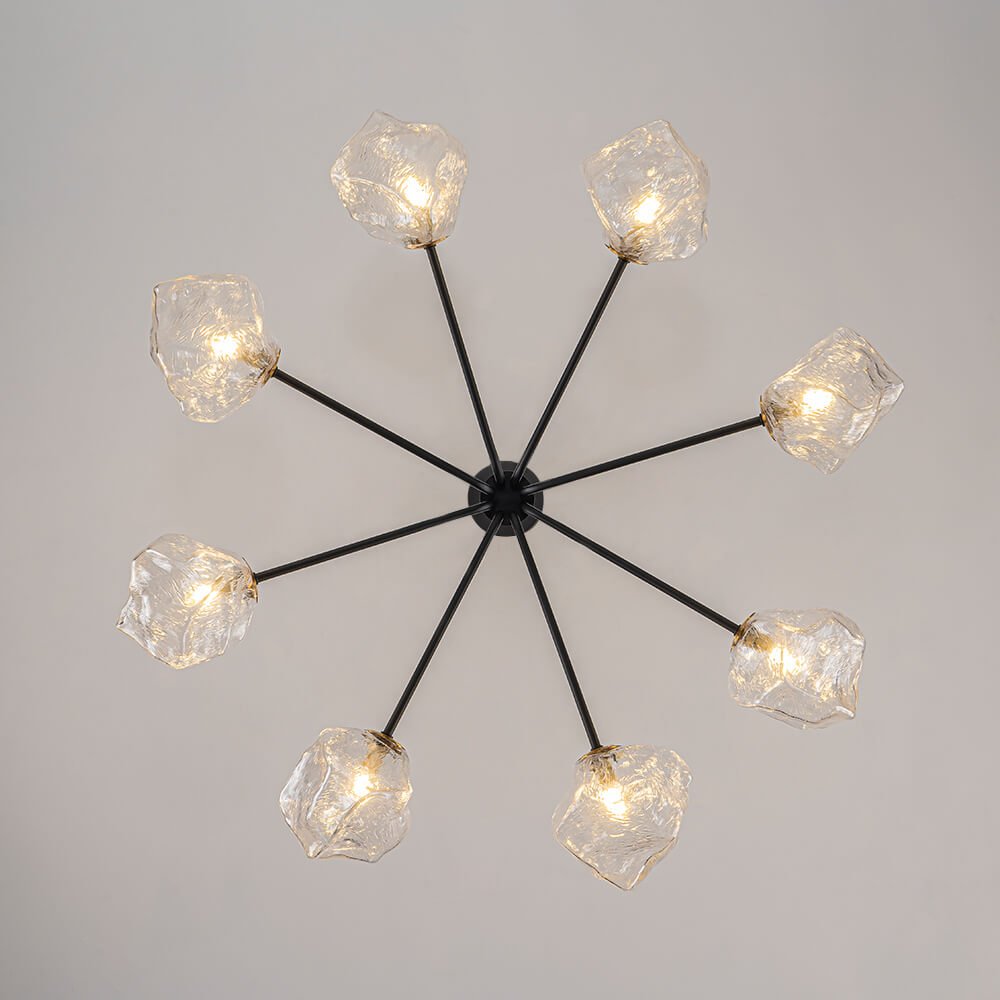 Modern 8/12 - Light Ice Glass Sputnik Chandelier - LightfixturesUAE