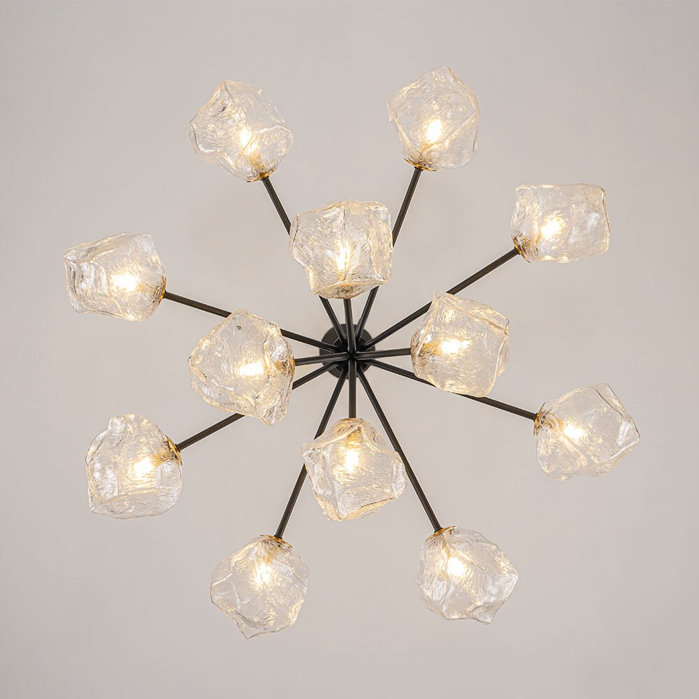 Modern 8/12 - Light Ice Glass Sputnik Chandelier - LightfixturesUAE
