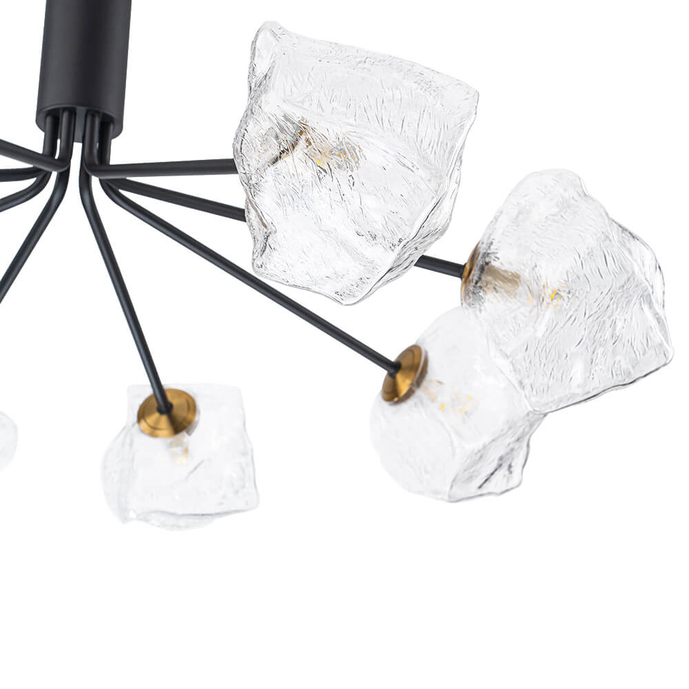 Modern 8/12 - Light Ice Glass Sputnik Chandelier - LightfixturesUAE