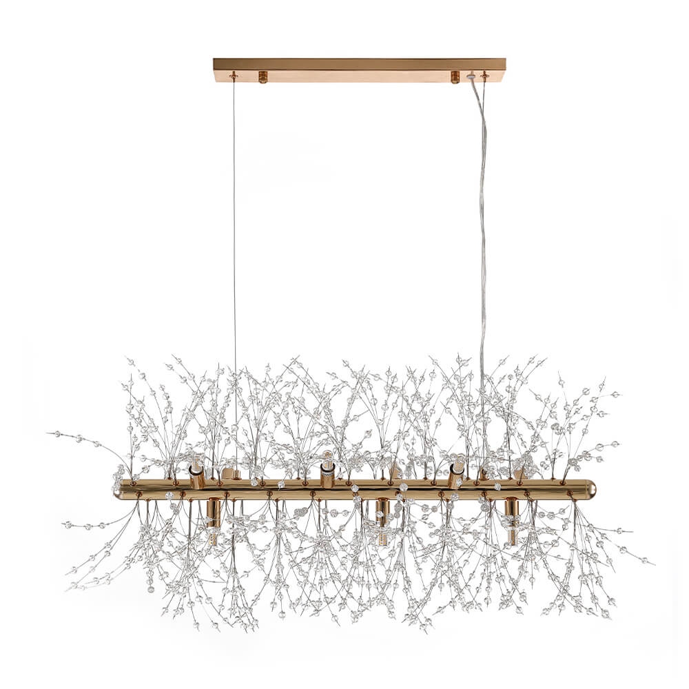 Modern 9 - Light Linear Dandelion LED Chandelier - LightfixturesUAE
