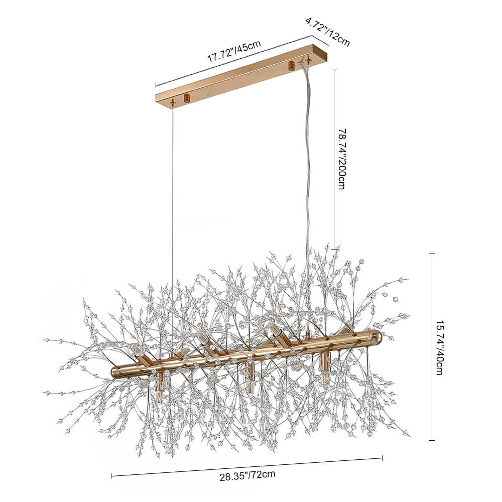 Modern 9 - Light Linear Dandelion LED Chandelier - LightfixturesUAE