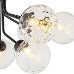 Modern 9 - Light Water Pattern Glass Sputnik Semi - Flush Mount - LightfixturesUAE