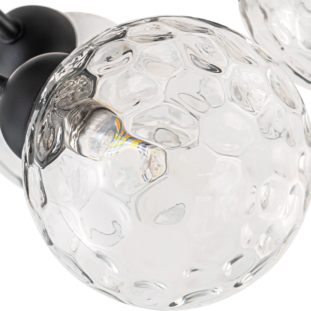 Modern 9 - Light Water Pattern Glass Sputnik Semi - Flush Mount - LightfixturesUAE
