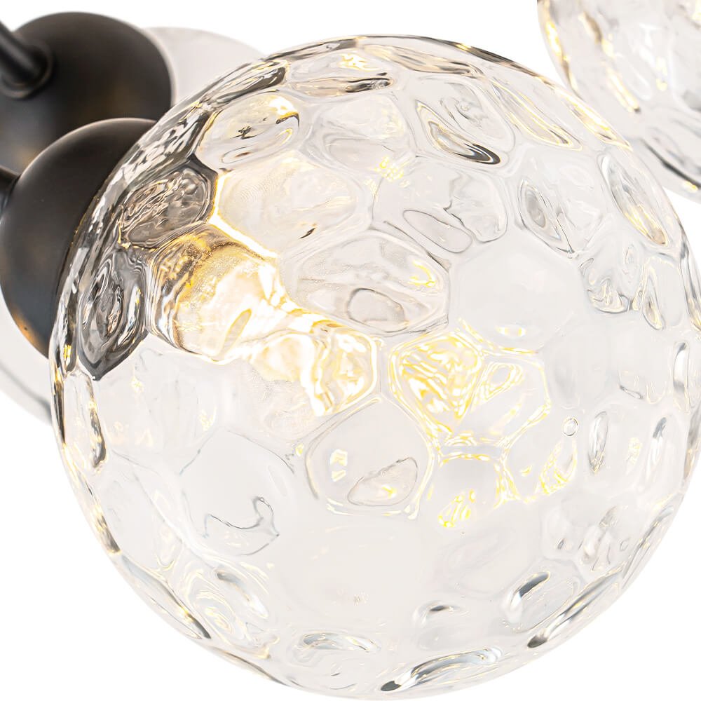 Modern 9 - Light Water Pattern Glass Sputnik Semi - Flush Mount - LightfixturesUAE