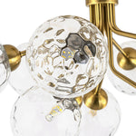 Modern 9 - Light Water Pattern Glass Sputnik Semi - Flush Mount - LightfixturesUAE