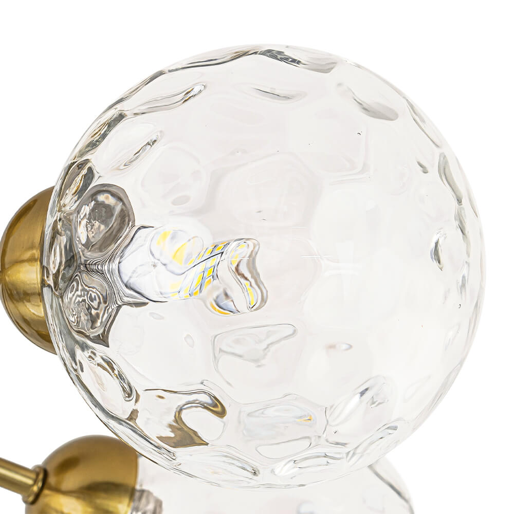 Modern 9 - Light Water Pattern Glass Sputnik Semi - Flush Mount - LightfixturesUAE