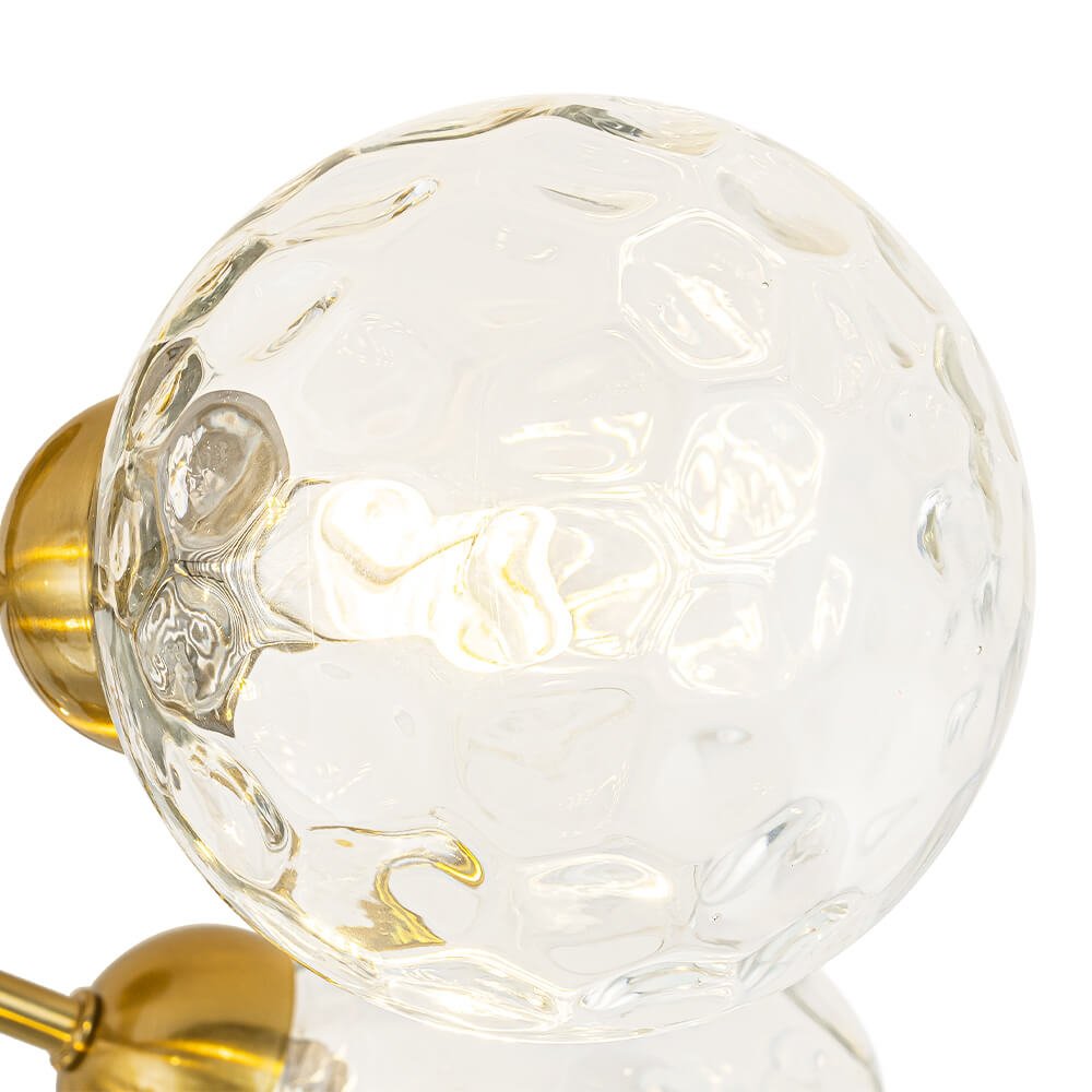 Modern 9 - Light Water Pattern Glass Sputnik Semi - Flush Mount - LightfixturesUAE