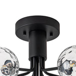 Modern 9 - Light Water Pattern Glass Sputnik Semi - Flush Mount - LightfixturesUAE